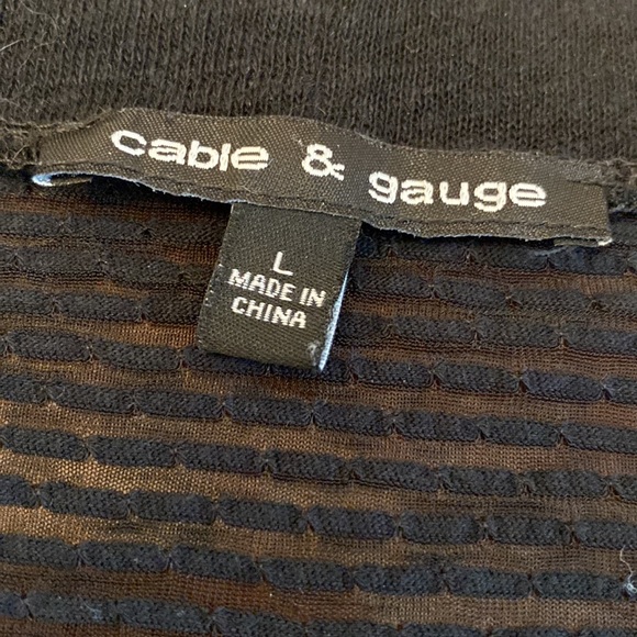 Black lightweight button down or open sweater - Picture 9 of 10